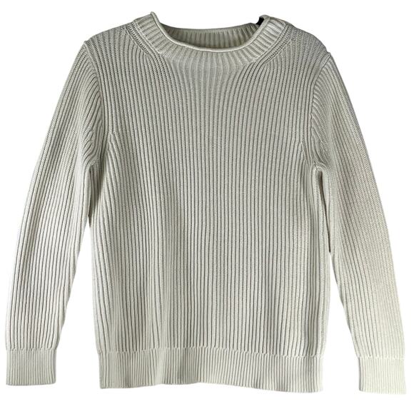 J. Crew Sweaters - J.Crew Cream Faux Neck 100% Cotton Chunky Knit Sweater Reg Size M